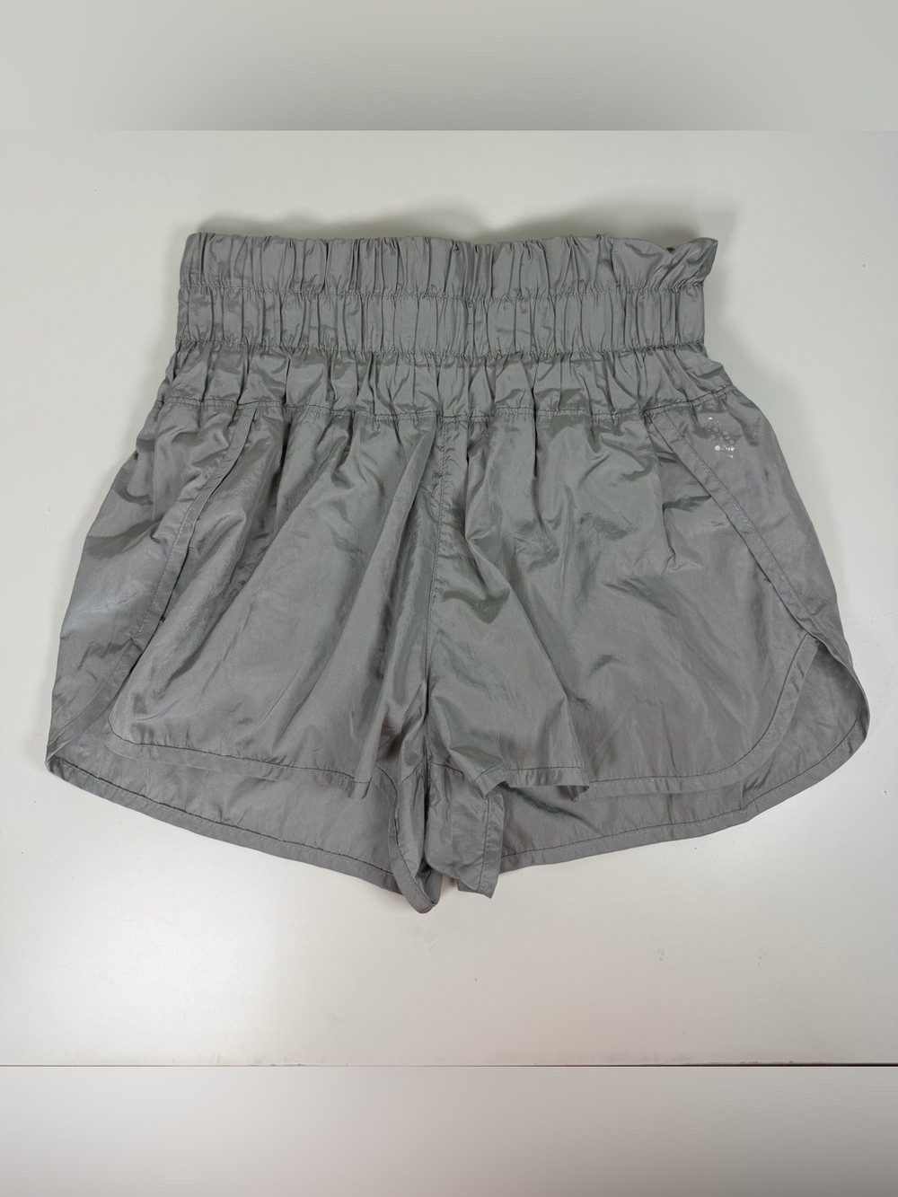 Free People Movement The Way Home High Rise Shorts Women's Gray Silver Medium